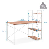 Dessin coté du bureau Easy Up3 de 120 × 60 cm et d'une hauteur totale de 120 cm de hjh LIVING