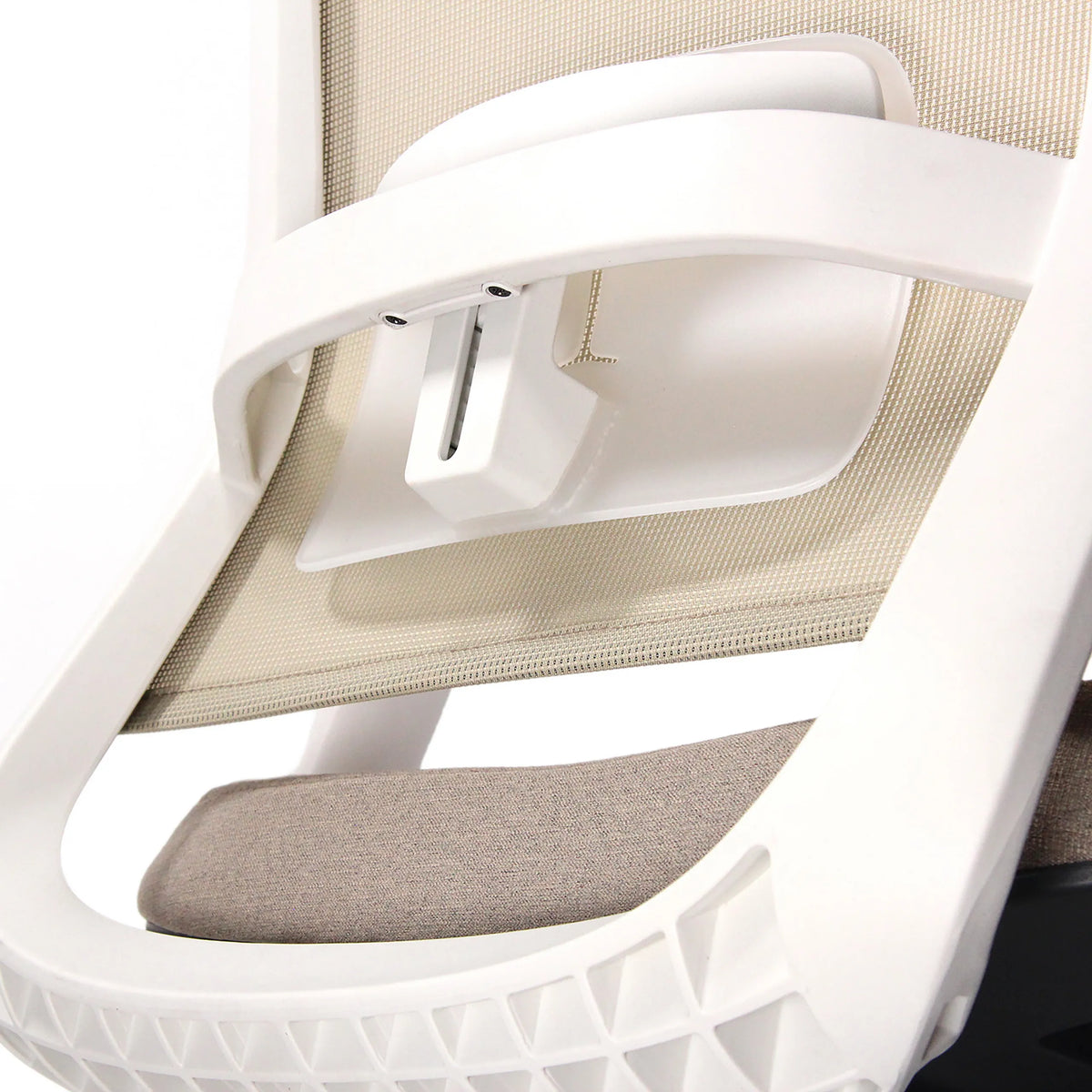 Support lombaire réglable en hauteur du siège de bureau de qualité professionnelle PURE WHITE en beige de hjh OFFICE