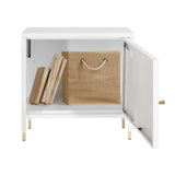 Armoire de bureau UMEO ouverte blanche avec boîte de rangement et pieds dorés de hjh OFFICE