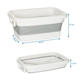 Dessin coté du Conteneur pliable CLEAN SILW de 60 x 67 cm en gris-blanc de hjh OFFICE