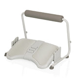 Repose-pieds PODI FMW gris clair avec surface texturée et un support rembourré de hjh OFFICE – vue à 360° (vue de face 0°)