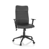 Siège de bureau à domicile ARTON 30 noir avec rembourrage matelassé et pied à cinq roulettes de hjh OFFICE – vue à 360° (vue de face 20°)