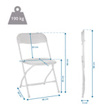 Dessin technique de la Chaise d'extérieur TUDELA XXL W avec une hauteur de 80 cm et une capacité de charge de 190 kg de hjh OFFICE