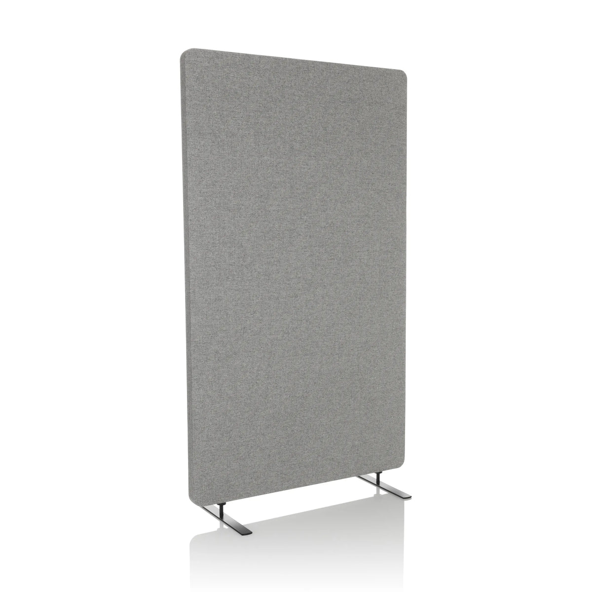 Cloison de séparation FLEXMIUT STAND gris clair avec deux pieds de support de hjh OFFICE – vue à 360° (vue de trois quarts avant 30°)