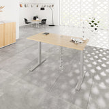 Bureau à hauteur réglable électriquement XMKA 16 S en chêne rustique avec structure gris clair de hjh OFFICE PRO