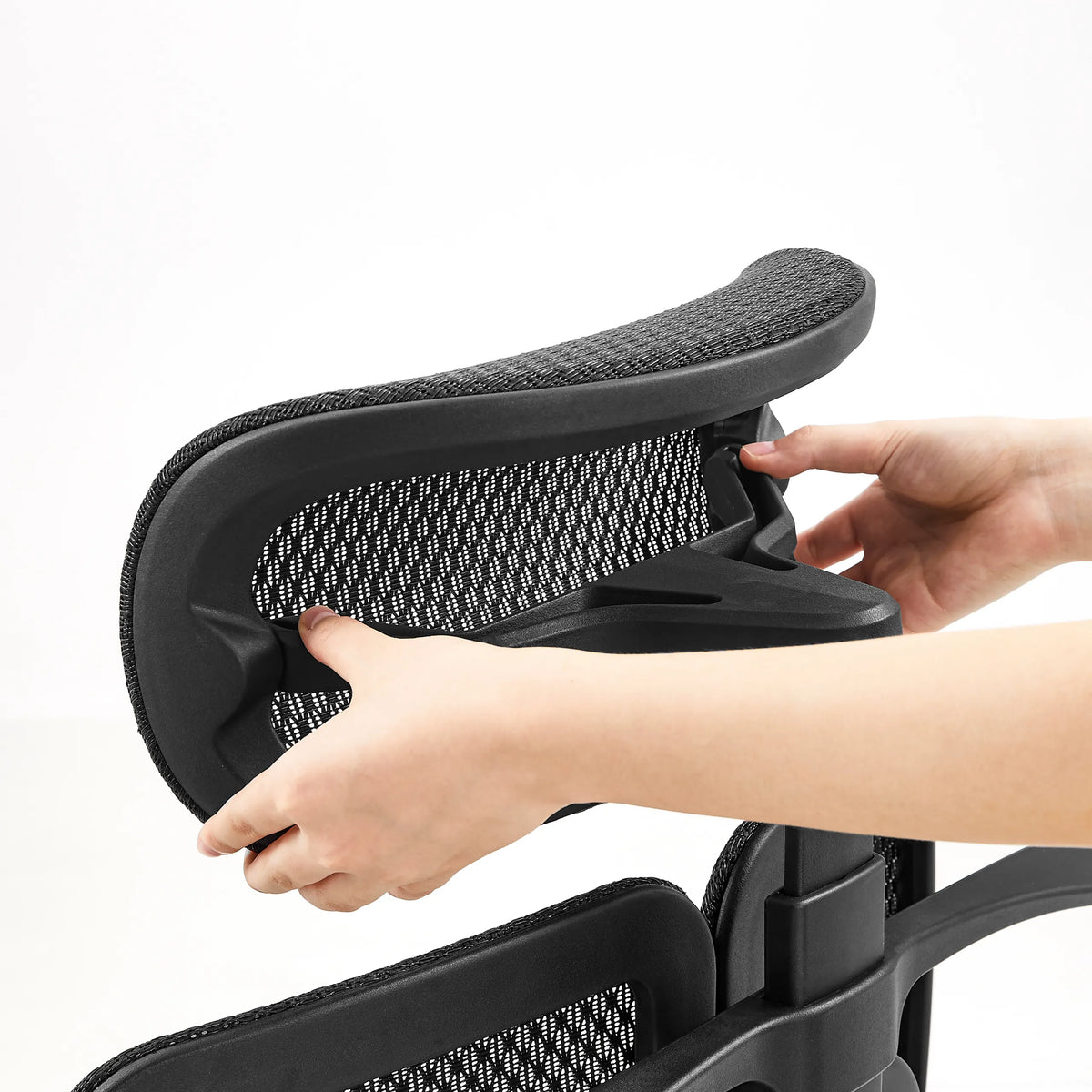 Appui-tête réglable en maille de nylon noire du siège de bureau de qualité professionnelle Ergo U2 Pro3 de hjh OFFICE