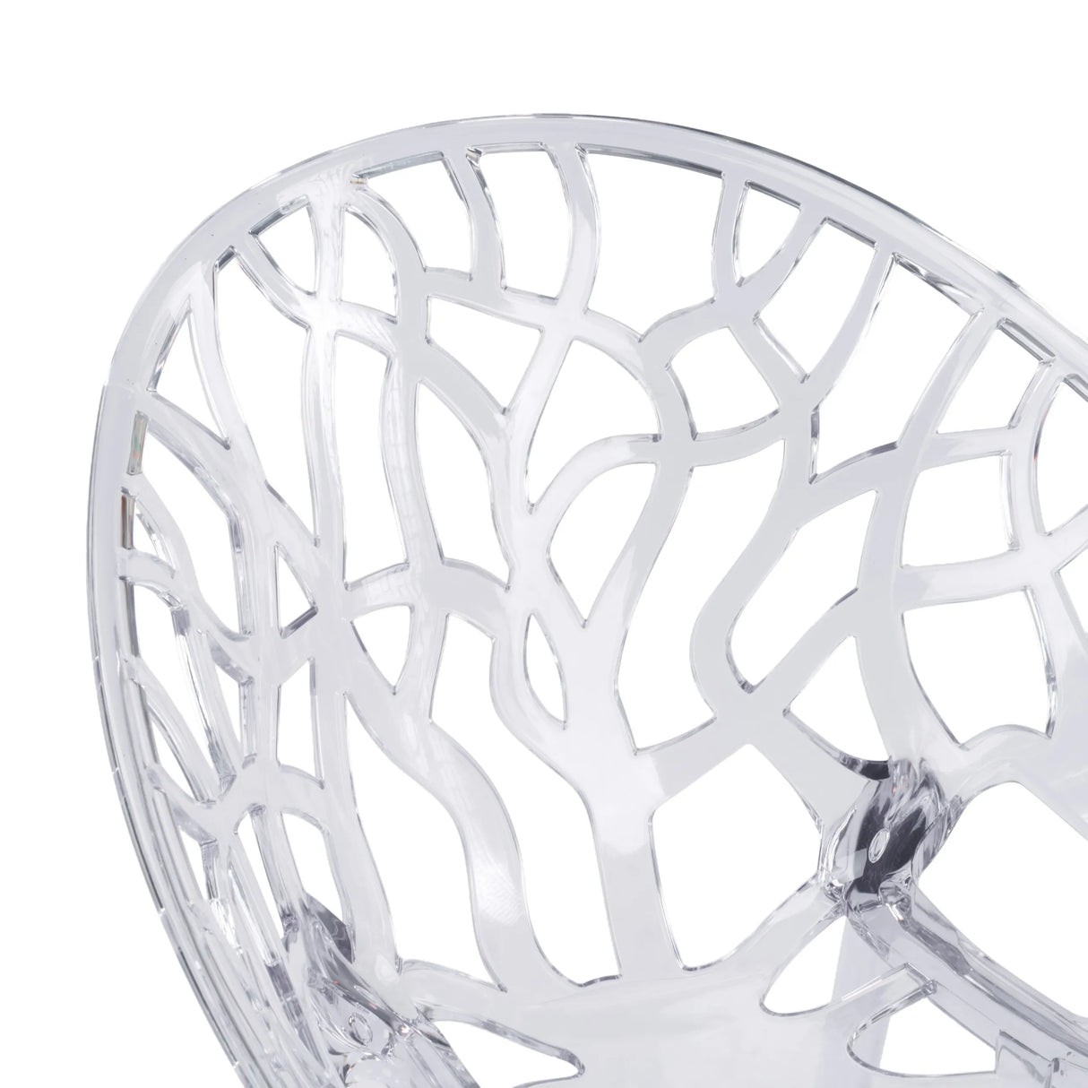 Design du dossier transparent et en maille de la chaise à quatre pieds Artifo T de hjh LIVING
