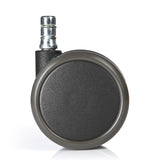 Roulette 5x ROLO No-Noise 11mm/65mm seule, noire, pour sols durs avec goupille métallique argentée de hjh OFFICE