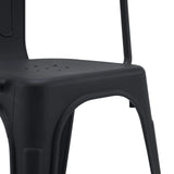 Assise avec trous d'aération de la chaise de bistrot Vantaggio Poly en noir de hjh OFFICE