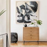 Commode LINNO K en chêne avec trois tiroirs et pieds noirs de hjh LIVING