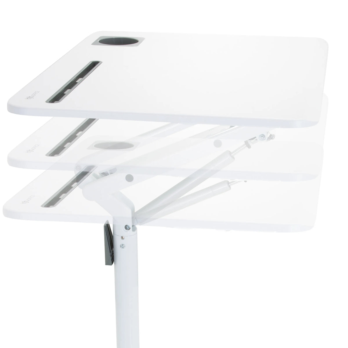 Mécanisme réglable en hauteur du plateau blanc du bureau assis-debout STAND VM-SU I de hjh OFFICE