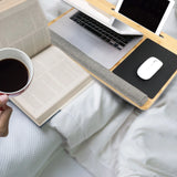 Support pour ordinateur portable COMFILAP gris en bois de bambou avec tapis de souris et support pour tablette de hjh OFFICE