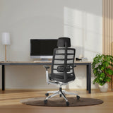 Siège de bureau haut de gamme SPINIO ELITE L noir avec dossier en maille et appuie-tête de hjh OFFICE
