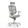 Chaise de bureau Enjoy Eco MB en gris avec revêtement en maille, appuie-tête et cinq roulettes de hjh OFFICE