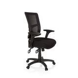 Siège de direction de qualité professionnelle IMPACT PRO noir avec dossier en maille et base à cinq roulettes de hjh OFFICE – vue à 360° (vue de trois quarts avant 60°)
