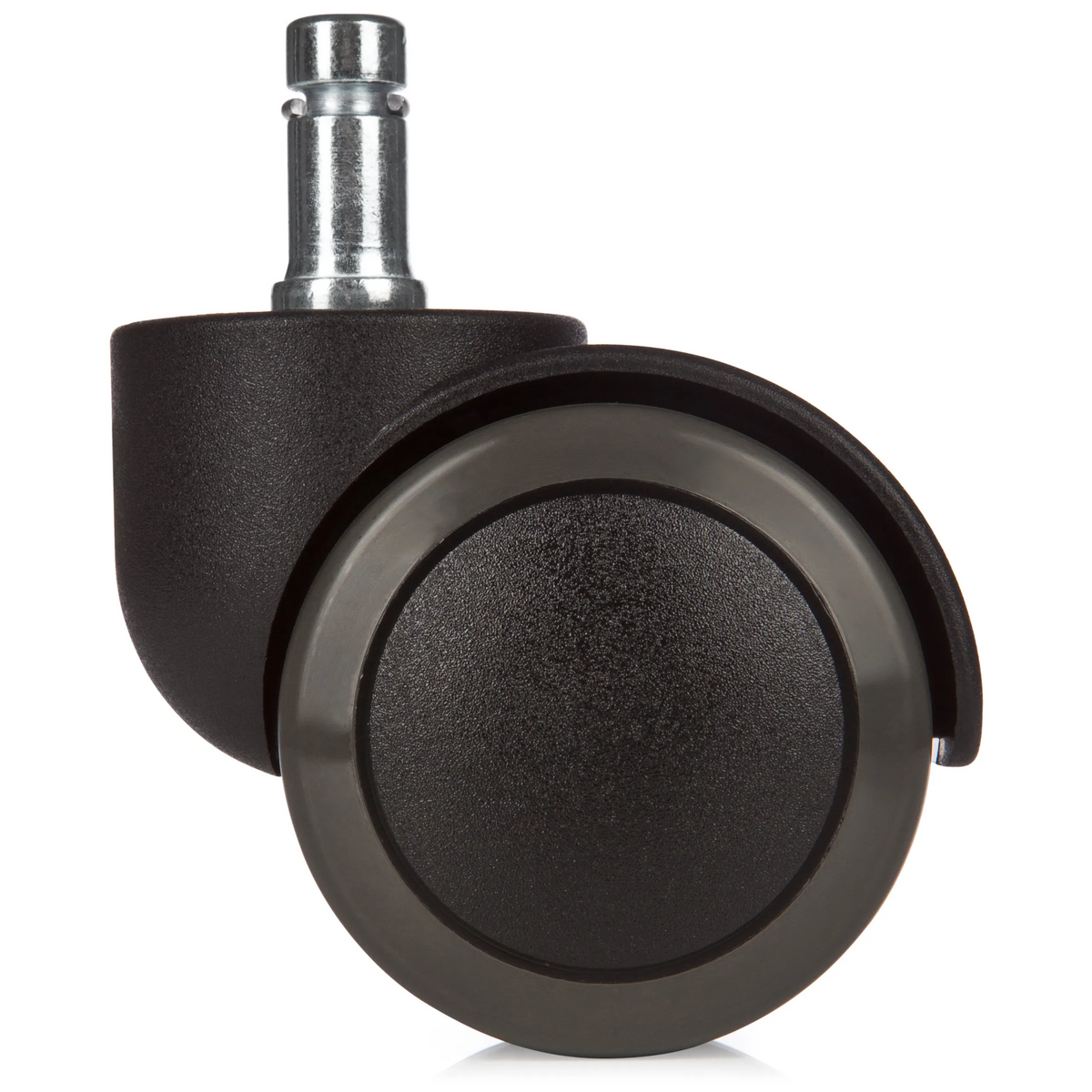 Roulettes noires 5x ROLO 10mm/50mm pour sols durs avec goupille métallique de hjh OFFICE – vue à 360° (vue arrière 180°)
