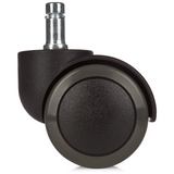 Roulettes noires 5x ROLO 10mm/50mm pour sols durs avec goupille métallique de hjh OFFICE – vue à 360° (vue arrière 180°)