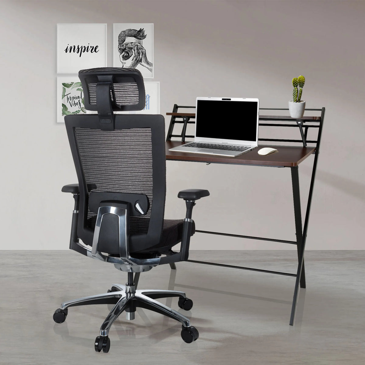 Siège de bureau haut de gamme NOVA PRO I noir avec appuie-tête et dossier en maille de hjh OFFICE