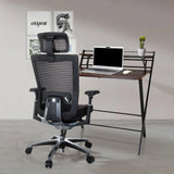 Siège de bureau haut de gamme NOVA PRO I noir avec appuie-tête et dossier en maille de hjh OFFICE