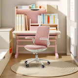 Chaise pivotante pour des enfants Swivelo rose avec accoudoirs et roulettes à un bureau de hjh OFFICE
