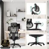 Siège de direction de luxe ERGOHUMAN SLIM ECO F GEN2 avec appuie-tête et accoudoirs réglables de hjh OFFICE (image générée par IA)