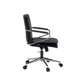 Siège de bureau à domicile Rovento noir avec accoudoirs et piètement chromés de hjh OFFICE