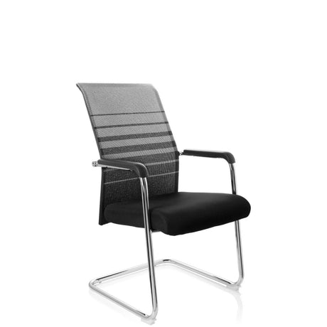 Chaises cantilever FALCONE V avec revêtement noir et gris et structure chromée de hjh OFFICE