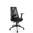 Siège de bureau à domicile FALUN BASIC en noir avec dossier en maille et accoudoirs de hjh OFFICE
