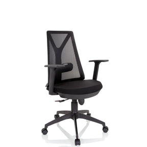 Siège de bureau à domicile FALUN BASIC en noir avec dossier en maille et accoudoirs de hjh OFFICE