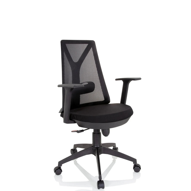 Siège de bureau à domicile FALUN BASIC en noir avec dossier en maille et accoudoirs de hjh OFFICE