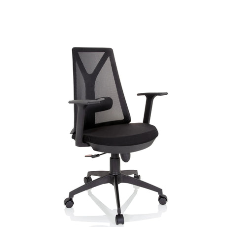 Siège de bureau à domicile FALUN BASIC en noir avec dossier en maille et accoudoirs de hjh OFFICE