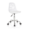 Chaise pivotante pour des enfants FANCY I blanche avec des empreintes de pattes sur le dossier et un piètement brillant de hjh OFFICE