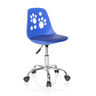 Chaise pivotante pour des enfants FANCY I bleue avec découpes en forme de pattes et pied brillant de hjh OFFICE