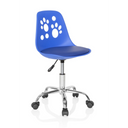 Chaise pivotante pour des enfants FANCY I bleue avec découpes en forme de pattes et pied brillant de hjh OFFICE
