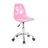 Chaise pivotante pour des enfants FANCY I rose avec des découpes en forme de pattes dans le dossier de hjh OFFICE