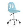 Chaise pivotante pour des enfants FANCY I turquoise avec des découpes en forme de pattes dans le dossier de hjh OFFICE
