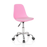 Chaise pivotante pour des enfants FANCY II rose avec base chromée brillante et roulettes de hjh OFFICE
