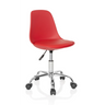 Chaise pivotante pour des enfants FANCY II rouge avec base chromée brillante et cinq roulettes de hjh OFFICE