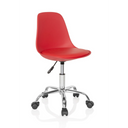 Chaise pivotante pour des enfants FANCY II rouge avec base chromée brillante et cinq roulettes de hjh OFFICE