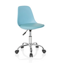 Chaise pivotante pour des enfants FANCY II turquoise avec structure en chrome brillant et roulettes de hjh OFFICE