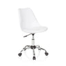 Siège de bureau à domicile FANCY PRO en blanc avec coque d'assise incurvée et structure chromée de hjh OFFICE