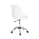 Siège de bureau à domicile FANCY PRO en blanc avec coque d'assise incurvée et structure chromée de hjh OFFICE