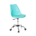 Siège de bureau à domicile FANCY PRO en turquoise avec pied chromé et roulettes de hjh OFFICE