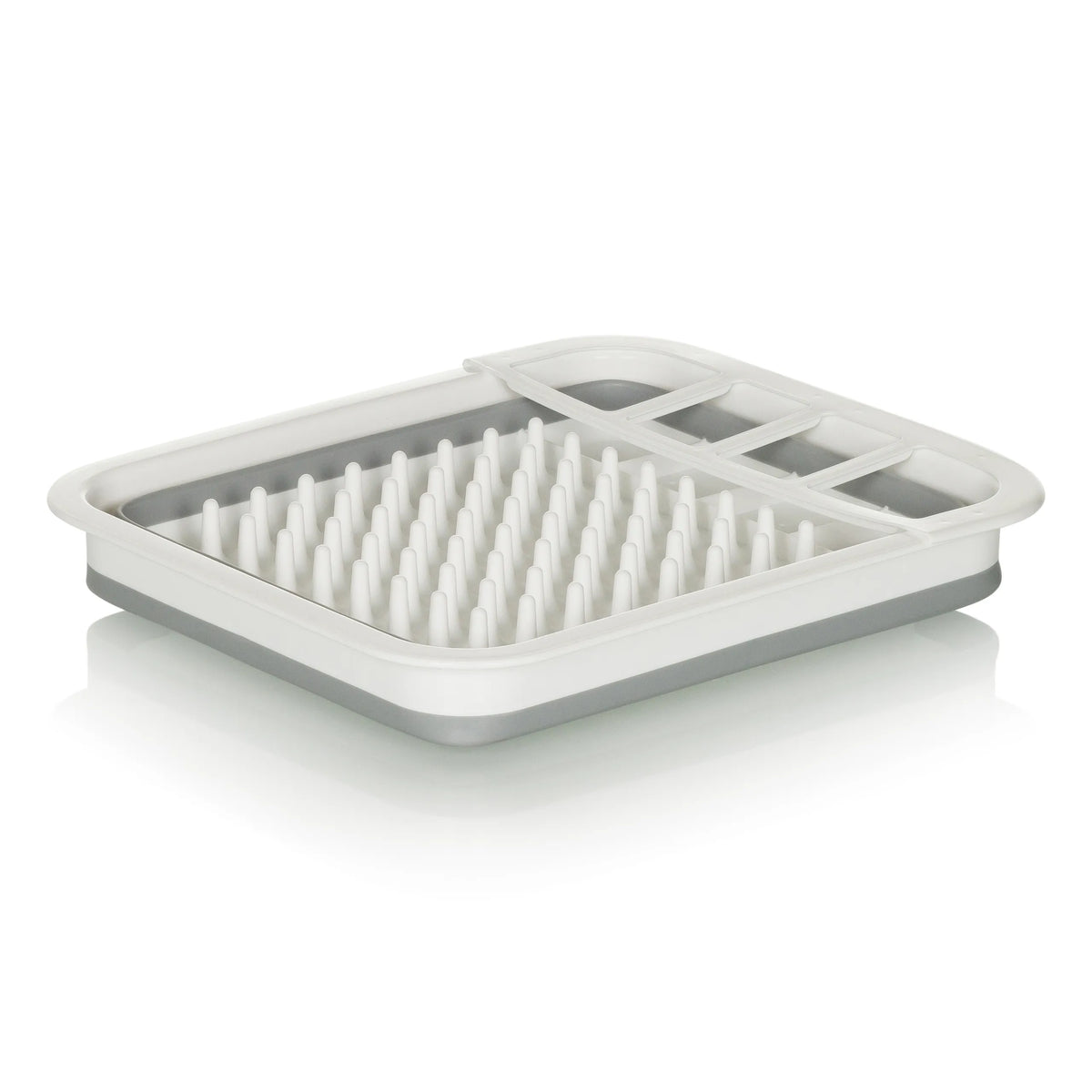 Conteneur pliable CLEAN SIL gris et blanc avec grille d'égouttage intégrée de hjh OFFICE