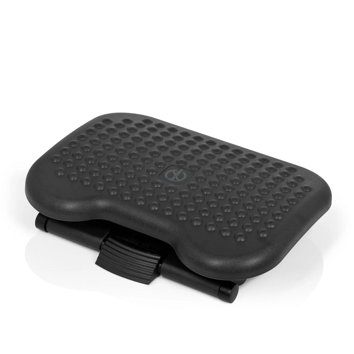 Repose-pieds PIEDINO DOT gris anthracite avec structure à bosses et inclinaison réglable de hjh OFFICE – vue à 360° (vue de face 16°)