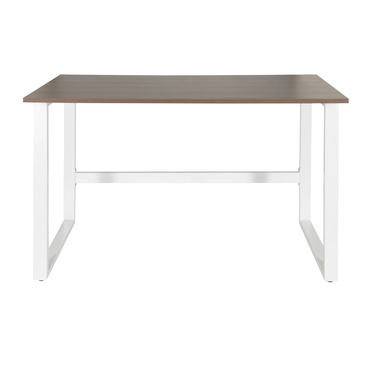 Bureau WORKSPACE LIGHT I en noyer et blanc avec pieds en U de hjh OFFICE – vue à 360° (vue de face 0°)