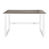 Bureau WORKSPACE LIGHT I en noyer et blanc avec pieds en U de hjh OFFICE – vue à 360° (vue de face 0°)