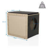 Vue dimensionnelle de la Maison pour chat KITTY PAWBOX 2 avec une hauteur de 55,5 cm et une largeur de 60 cm de hjh LIVING