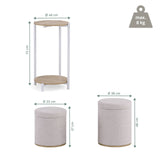 Dessin technique de la table d'appoint Nestup 1 avec une hauteur de 72 cm et un diamètre de 44 cm de hjh LIVING