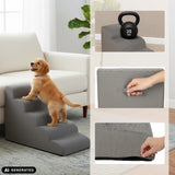 Escabeau pour animaux de compagnie PAWY STEP 5 gris avec poignée de transport, fermeture éclair et test de charge de hjh LIVING (image générée par IA)